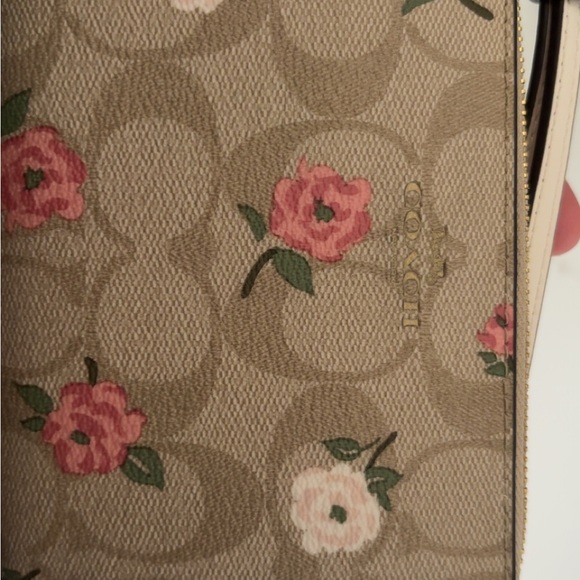 Coach Tan Floral Print Clutch - Picture 1 of 2